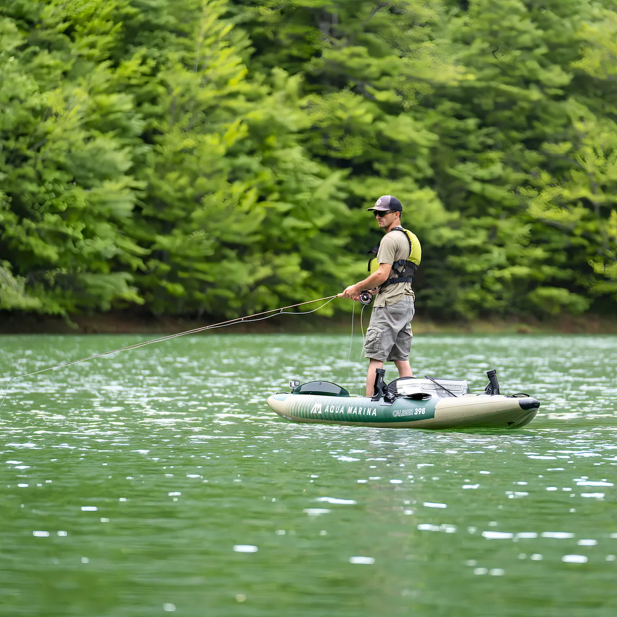 Caiaque de pesca inflável aquamarine